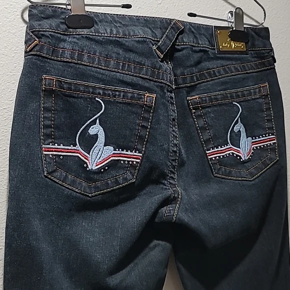 COPY - BABY PHAT BOOTCUT VINTAGE 90's HIP HOP Y2K DARK WASH DENIM BLUE JEANS JU… - Picture 14 of 16